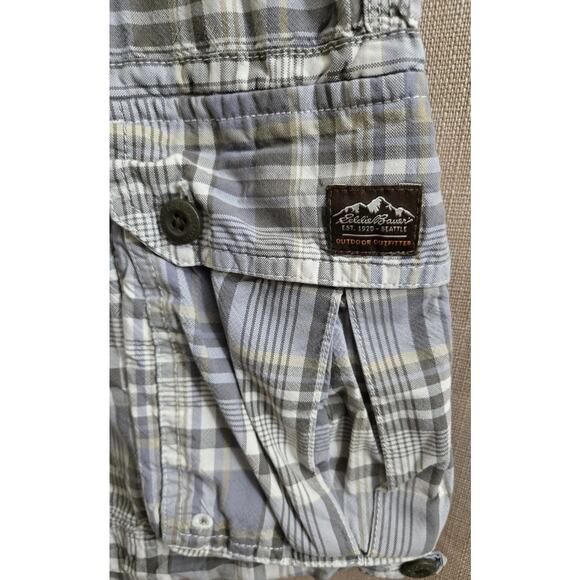 Eddie Bauer‎ Men's 100% Cotton Cargo Shorts Size 38 Pockets Multi Color EUC - Picture 2 of 9